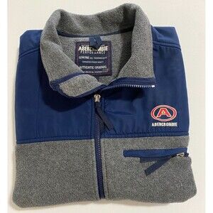 Abercrombie & Fitch Mens Jacket Vest XL Performance Gray Blue Fleece Vintage